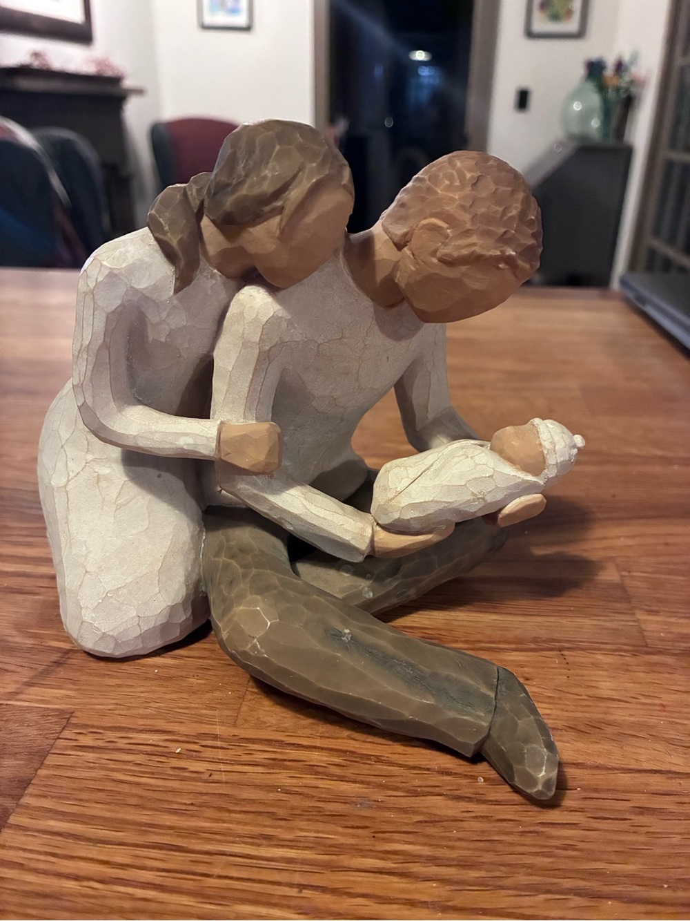 Willow Tree Family with Newborn - Cream, Brown, Tan “New Life”